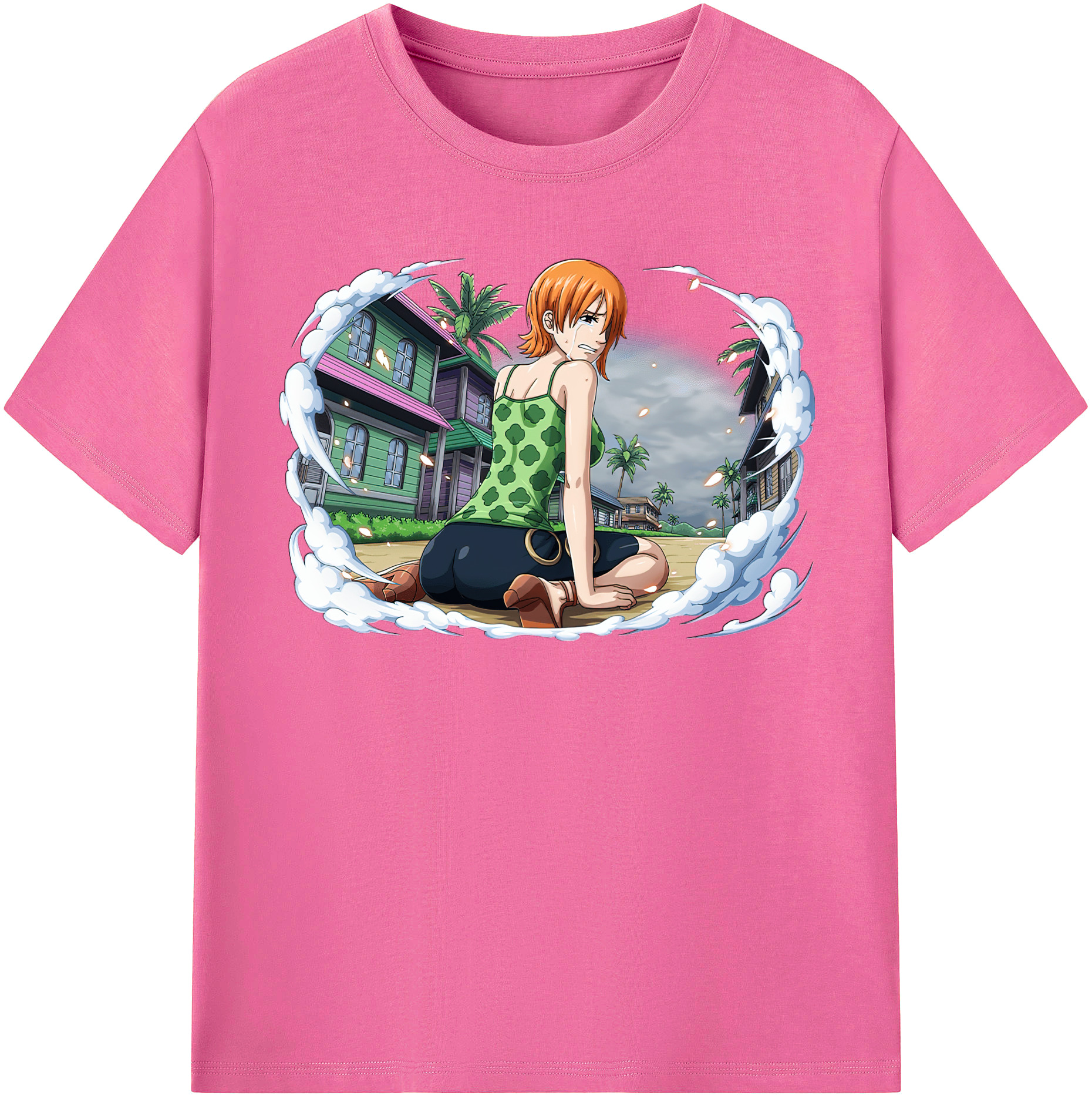 （画像用） ワンピース ナミ ONE PIECE Nami レディースカジュアルプリントTシャツ（綿100％）
